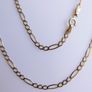 Vintage (long over 24") Solid 9ct Yellow Gold 375 Figaro Necklace length 24,2" - 3,9g Image 5
