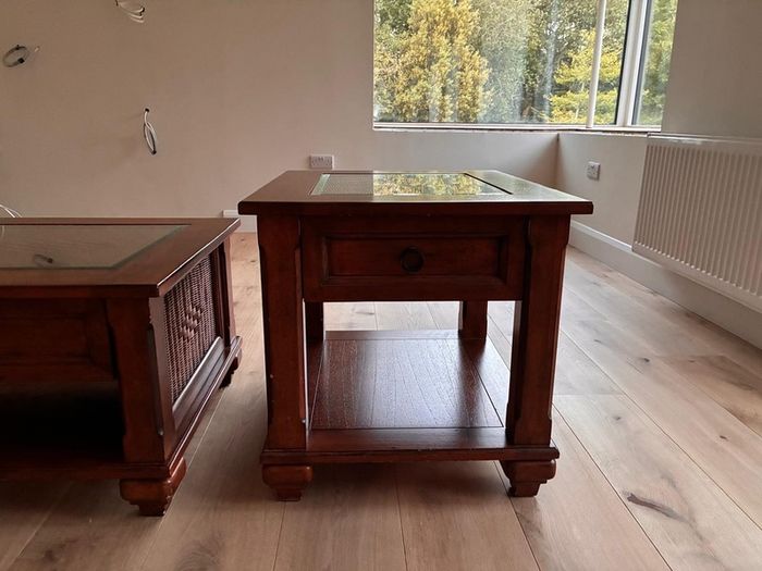 coffee table and matching side/lamp tables.