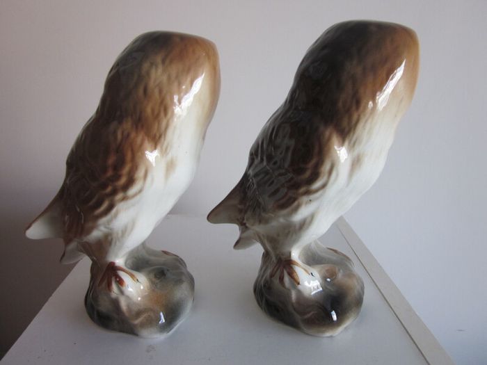 Pair of Vintage Porcelain Owls