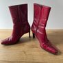 Red women's leather Calf boot size 38 Image 2