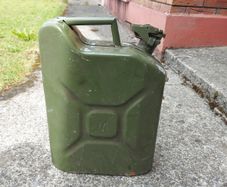 10L Metal Petrol Can, Military style Green, as New