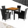 Garden Furniture Set Wooden Balcony Weatherproof 4 Person Polyrattan Acacia Outdoor 7cm Cushions Image 2