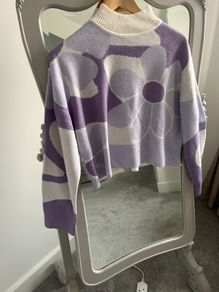 Fab Lilac Floral Mix Jumper Size S