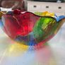 Colourful scalloped glass bowl Image 2