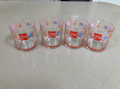 Coca Cola 1984 Los Angeles and Sarajevo Olympics set of glasses