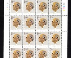 2011 Ireland Birth Centenary of Cearbhall O'Dallaigh (President of Ireland) Commemorative Stamp Sheetlet Plate 1A1A1A1A Mint Never Hinged (MNH)