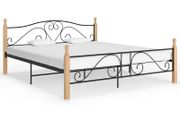 Bed Frame Black Metal 200x200 cm