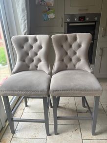 Two high Stools beige colour