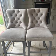 Two high Stools beige colour