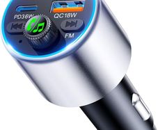 Upgraded Bluetooth Car Adapter 5.3, [Fast Charging] Car Bluetooth FM Transmitter with Powerful PD36W & QC3.0, [HiFi Crystal-Clear Sound] Wireless Car Charger Adapter Hands Free Car Phone Kit