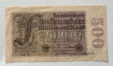 Germany 500 Million Mark 1923 Banknote