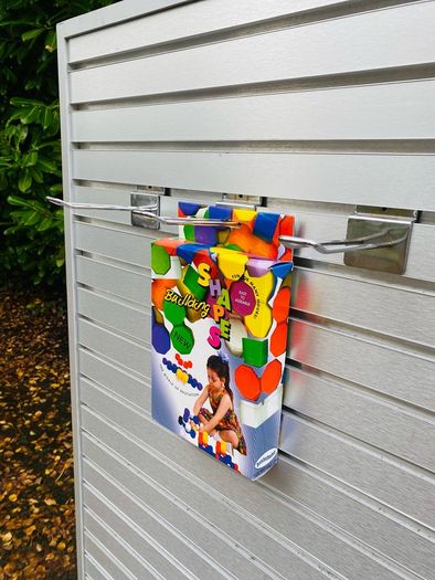 Shop Display Stand - Slat Wall - Brushed Chrome Finish!