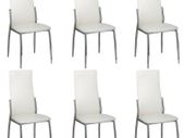 Dining Chairs 6 pcs White Faux Leather