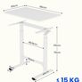 Standing Desk with Wheels, Pneumatic Height Adjustable Desk, Overbed Table, Mobile Workstation Laptop Rolling Computer for Home Office, 80x50 cm White Image 2