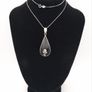 Vintage 925 Sterling Silver Black Resin Flower Necklace Image 10