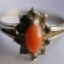 Vintage 18K Gold Plated Ring With Coral size L - 1,36g Image 2