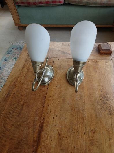 Wall Lights x2 in Brushed Brass