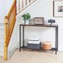 Console Table Narrow Sofa Table Rustic Brown and Black Image 4