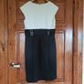 Ladies Cream and Black Evening Dress Image 4