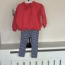 Baby Girls Red Sweater & Navy & White Leggings from Marks & Spencer Image 4