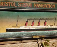 Aquitania Hand Painted Carved Sign