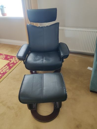 Black Armchair and Footstool