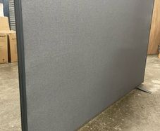 Three Dark Grey Fabric Office Screens