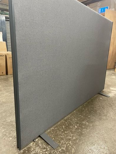Three Dark Grey Fabric Office Screens