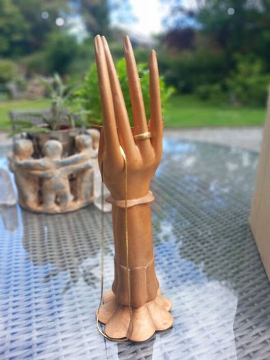 Bali hand-carved wooden hand, jewellery prop. D18