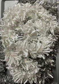Silver & White Tinsel Garland