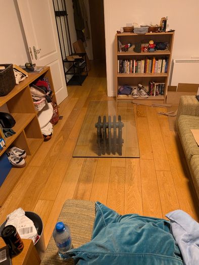 Glass topped coffee table for sale