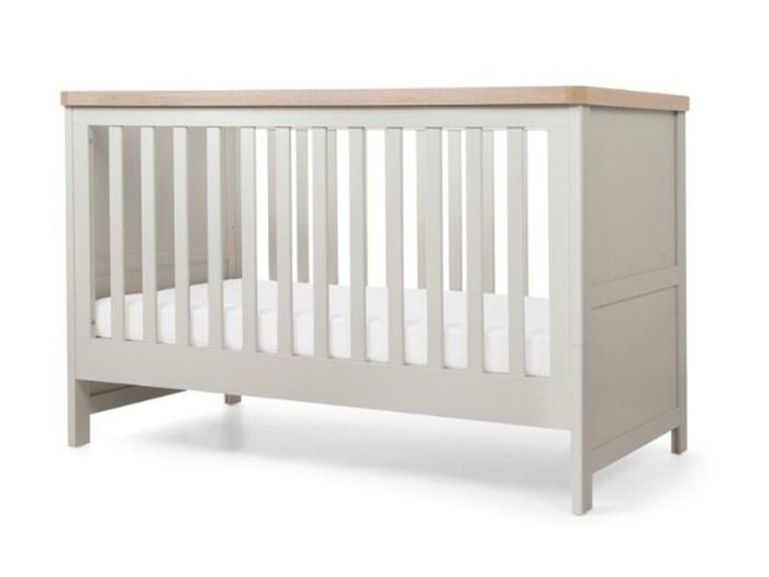 Mamas & Papas Cot Bed & matress in Grey & Oak