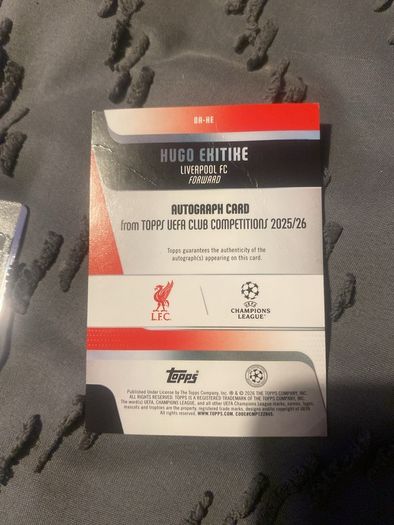 Hugo Ekitike Liverpool FC Auto Football Card