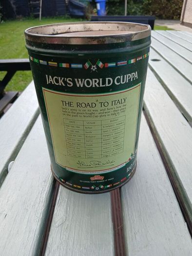 Jack Charlton World Cuppa tin