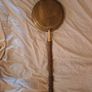 Vintage brass and wood bed warmer Image 3