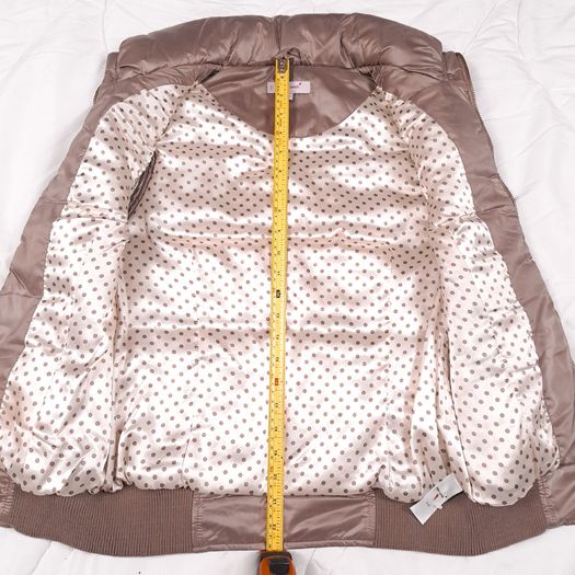 Per Una Bronze Beige Brown Metallic Quilted Puffer Vest Zip-Up Bodywarmer Gilet Size S