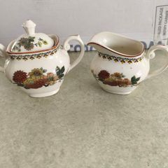 Milk jug sugar bowl bone china MANDALAY FROM THE Dynasty Collection Franciscan STAFFORDSHIRE -ENGLAND
