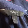 Next Ladies Navy Blue Cotton Linen Blend Boho Embrodierd Tassel Top L Includes postage Image 7