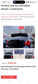 spoiler for Volkswagen polo or polo gti