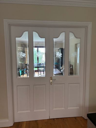 four matching glazed internal doors and one glazed double door