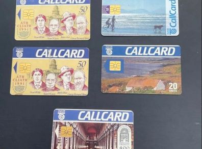 Collection of 5 Vintage Telecom Eireann Callcards