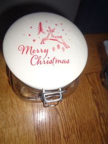 Christmas Storage Jars x 2 for Sale