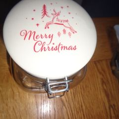 Christmas Storage Jars x 2 for Sale