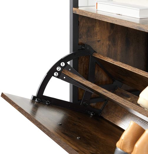 _Shoe Cabinet, Shoe Rack with 3 Fold Down Doors, Shoe Rack
