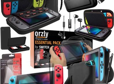 Essentials Pack for Nintendo switch Case & Screen Protector (NOT OLED Model), Grip Case, Games Holder, Headphones - Classic (FREE POSTAGE)