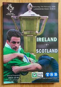 Very Rare 1998 Ireland v Scotland - Five Nations Championship Programme