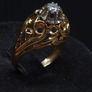 Vintage French 18ct Gold Diamond Ring Eagle Head Hallmark Image 3