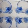 Set of 8 Vintage Bormioli Rocco Zaffiro talian Wine Glasses Indigo Stem Image 3