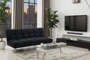 Black Folding 3 Seater Fabric Sofa Bed - Perfect Christmas Deal!