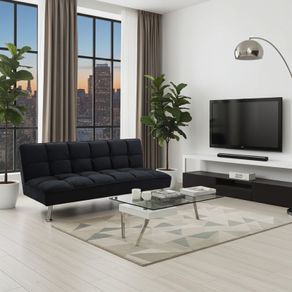 Black Folding 3 Seater Fabric Sofa Bed - Perfect Christmas Deal!